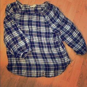 Plaid casual Loft top
